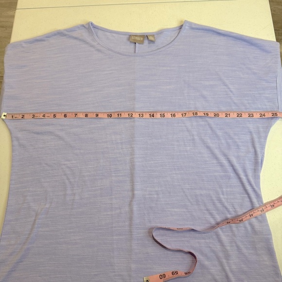 Chico's Shirt Polyester Rayon Periwinkle 3/4 Sleeves Women’s Size 12 (Chico’s 2) - Picture 4 of 11